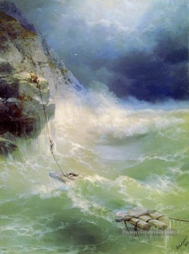 romantique romantisme Tableau Peinture - surfeur survivant 1897 Romantique Ivan Aivazovsky russe